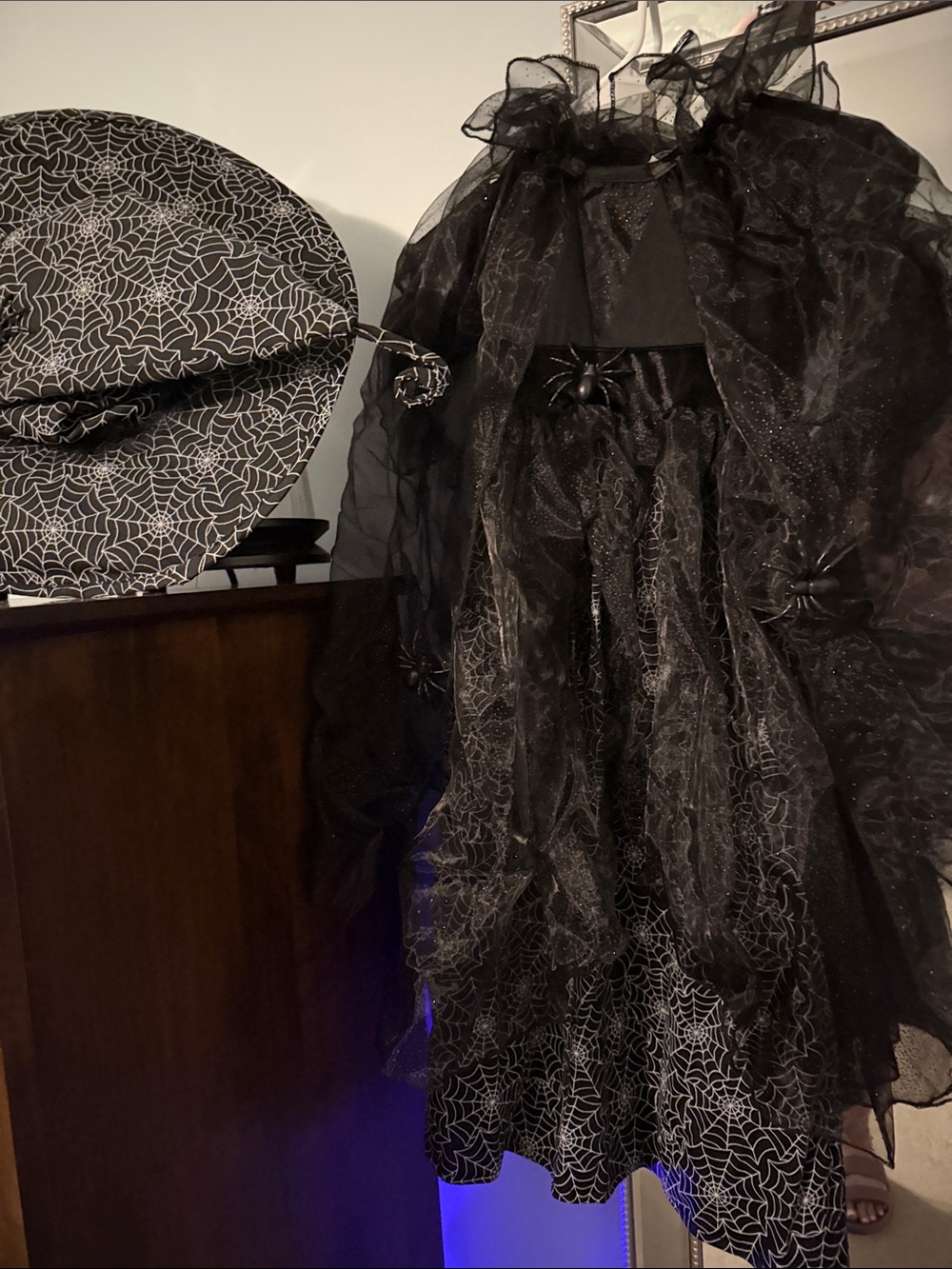 Pottery Barn Kids - Glow in Dark Black Spider Web Witch Costume for Kids